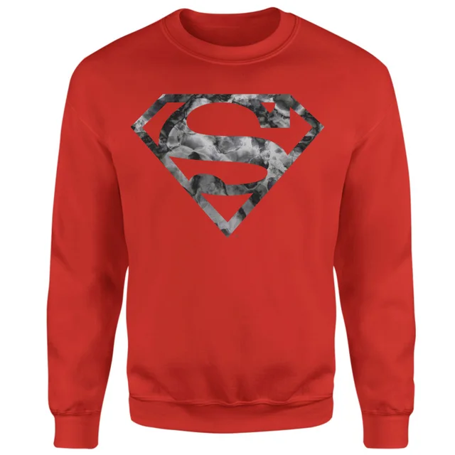 Marble Superman Logo Sweatshirt - Red