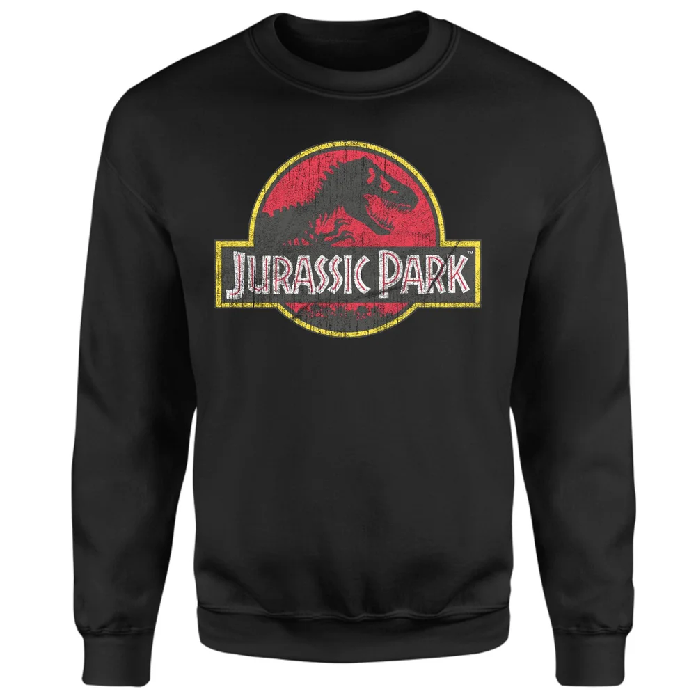 Jurassic Park Logo Vintage Sweatshirt - Black - S Image 1