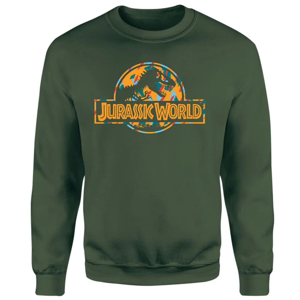 Jurassic Park Logo Tropical Sweatshirt - Green - S Image 1