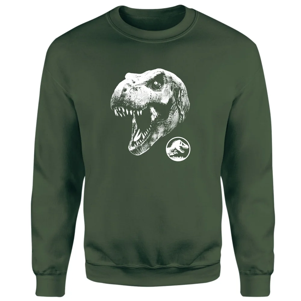 Jurassic Park T Rex Sweatshirt - Green - S Image 1