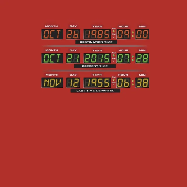 Back To The Future Destination Clock Men's T-Shirt - Red