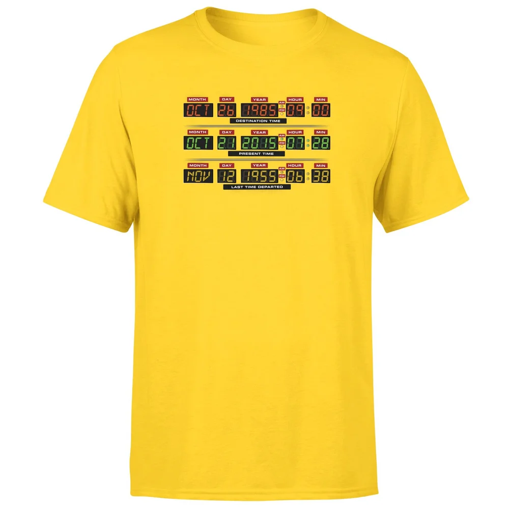 Back To The Future Destination Clock Men's T-Shirt - Yellow - S Image 1