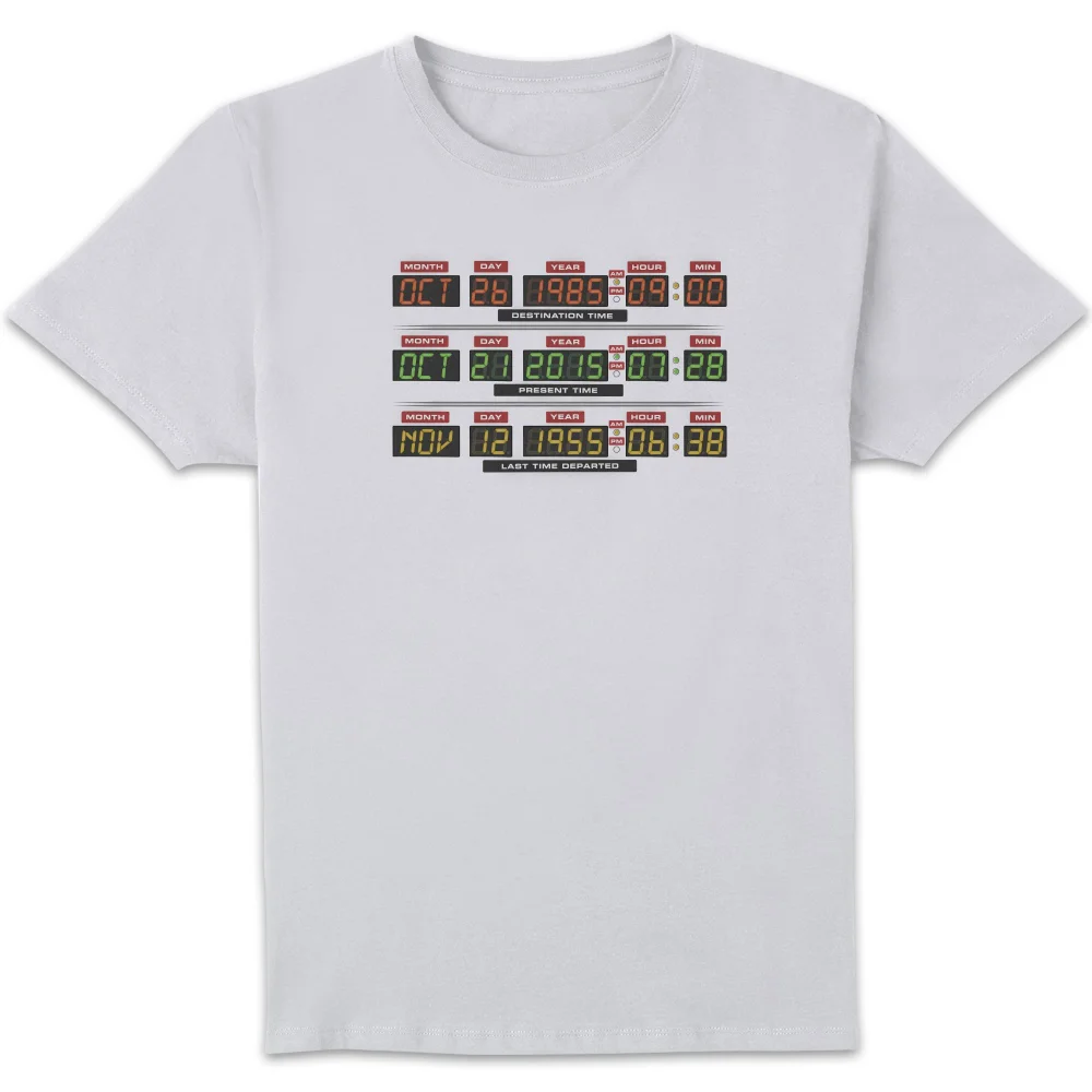 Back To The Future Destination Clock Men's T-Shirt - White - S Image 1