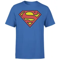 Official Superman Crackle Logo Men's T-Shirt - Blue - undefined undefined