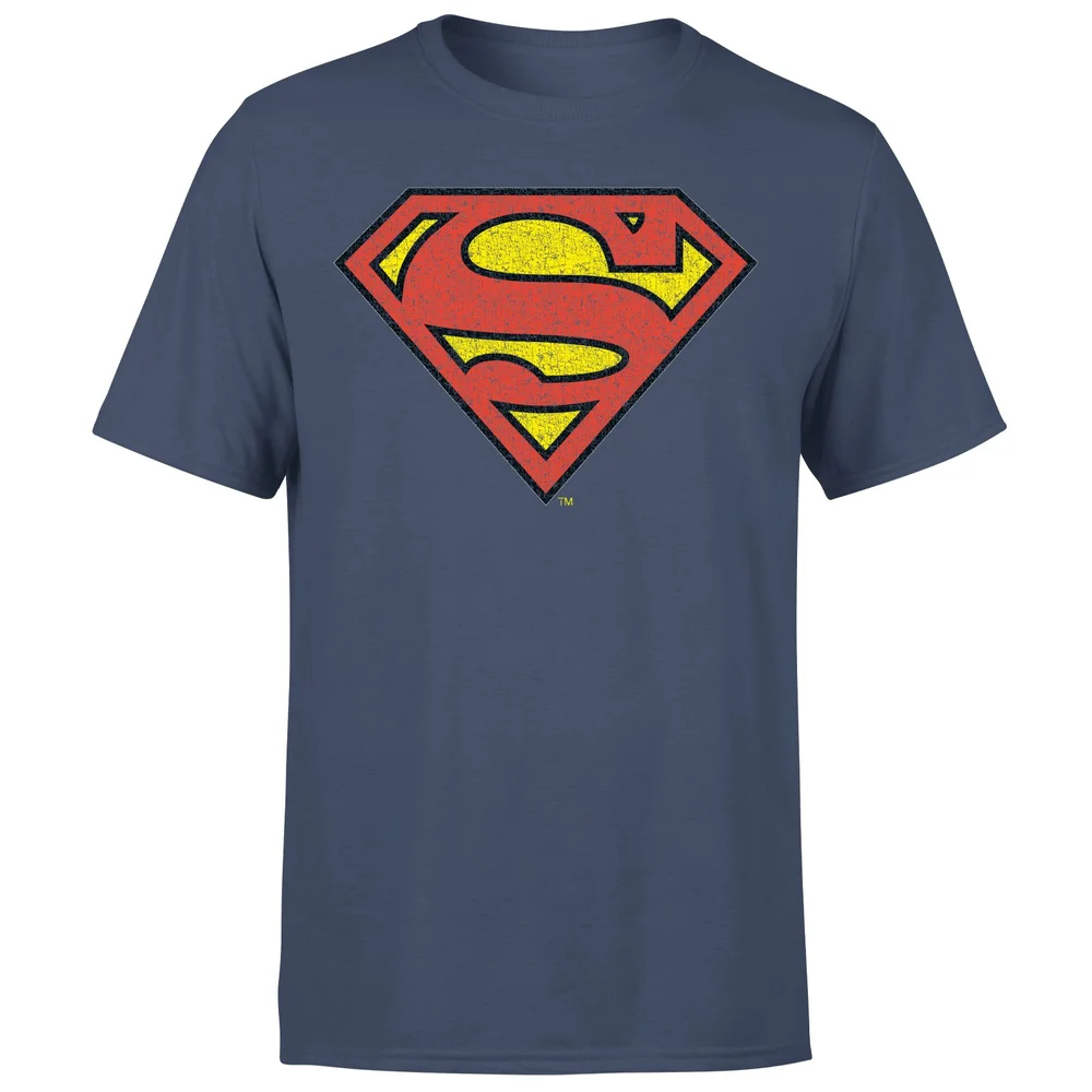 Official Superman Crackle Logo Men's T-Shirt - Navy - S Image 1