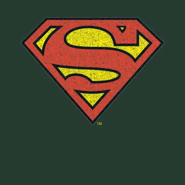 Official Superman Crackle Logo Men's T-Shirt - Green
