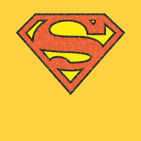 Official Superman Crackle Logo Men's T-Shirt - Yellow