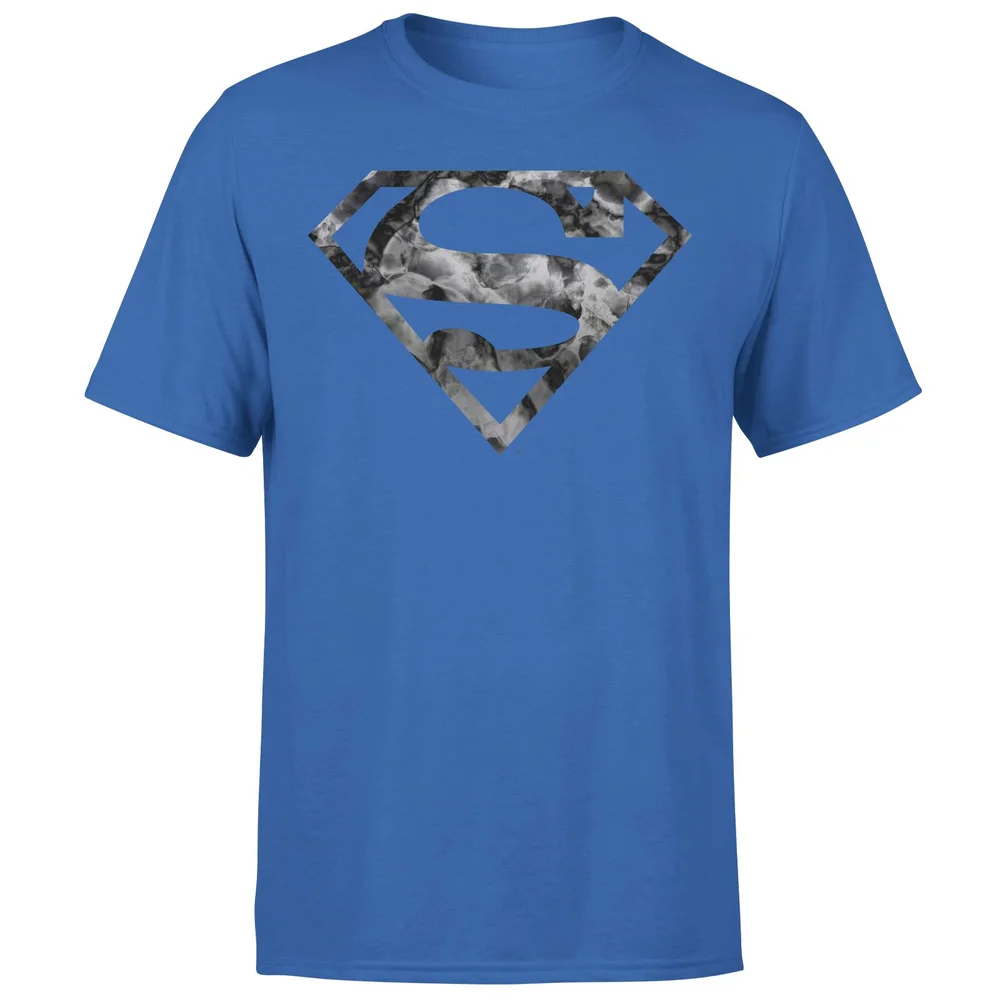 Marble Superman Logo Men's T-Shirt - Blue - S Image 1