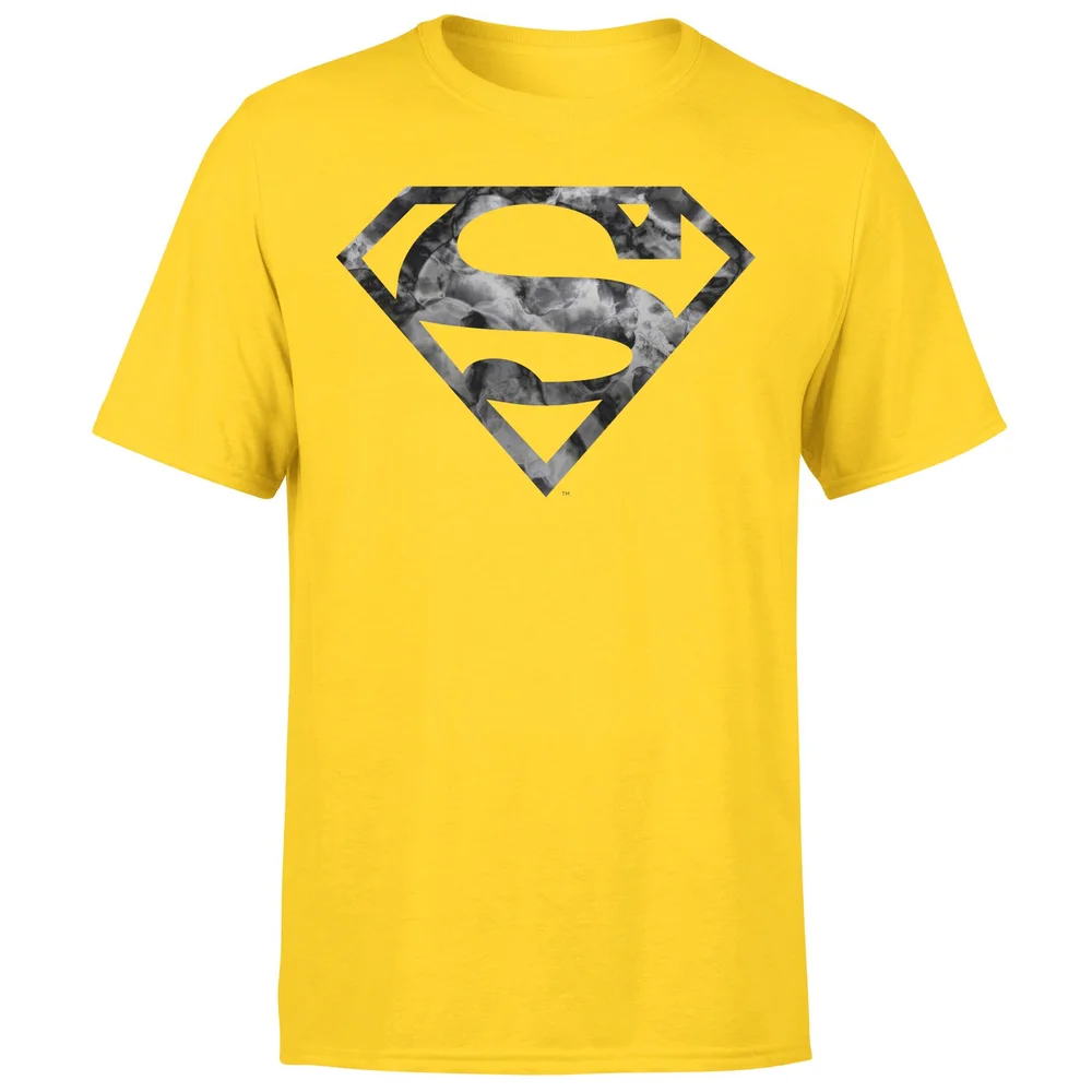 Marble Superman Logo Men's T-Shirt - Yellow - S Image 1