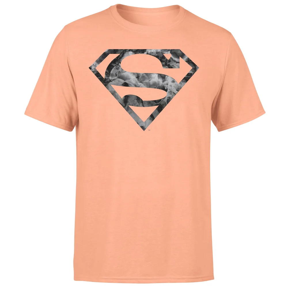 Marble Superman Logo Men's T-Shirt - Coral - S Image 1