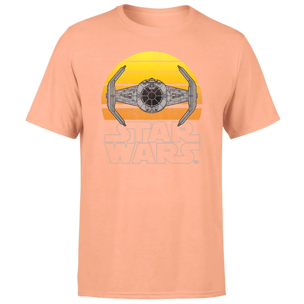 Star Wars Classic Sunset Tie Men's T-Shirt - Coral - S Image 1