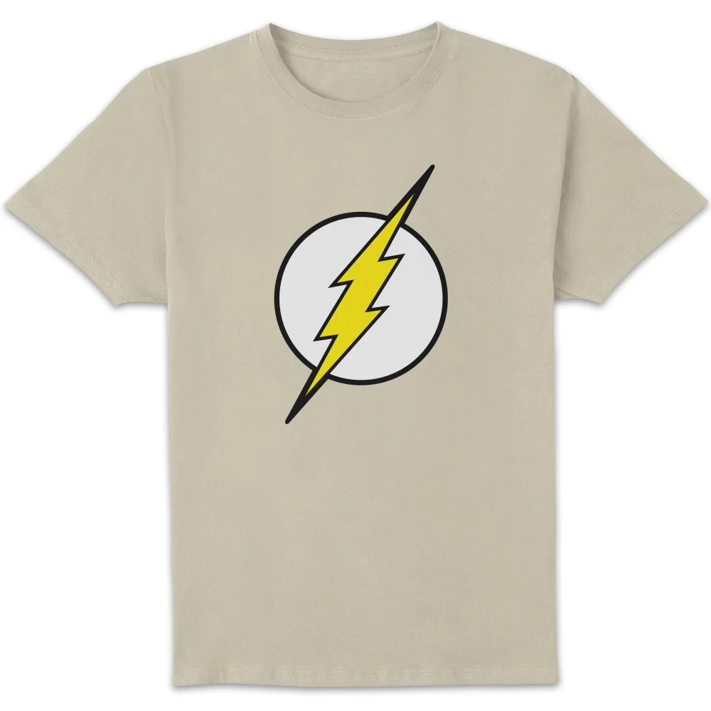 Justice League Flash Logo Men's T-Shirt - Cream - L Image 1
