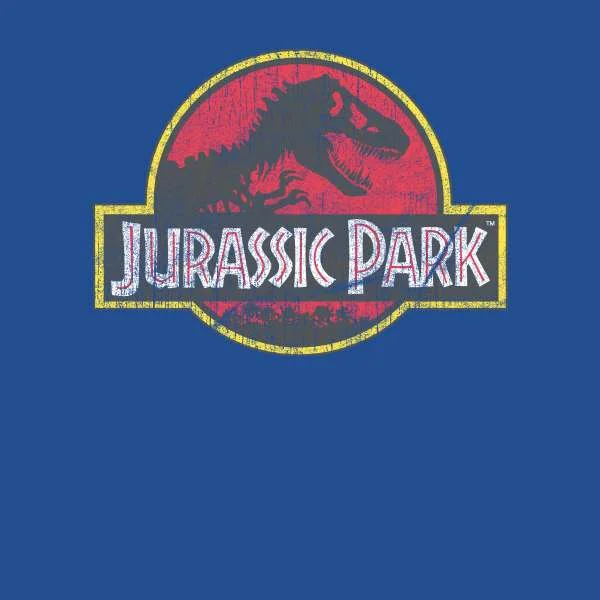 Jurassic Park Logo Vintage Men's T-Shirt - Blue