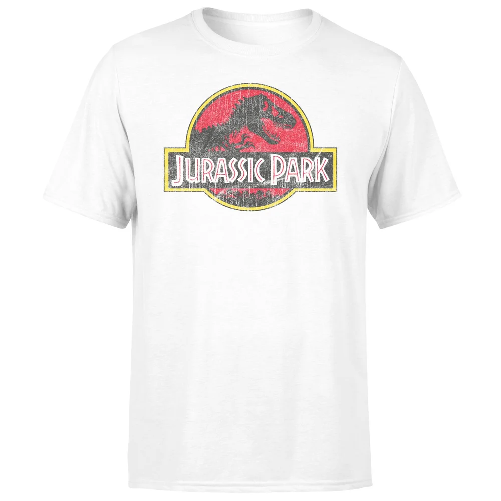 Jurassic Park Logo Vintage Men's T-Shirt - White - S Image 1