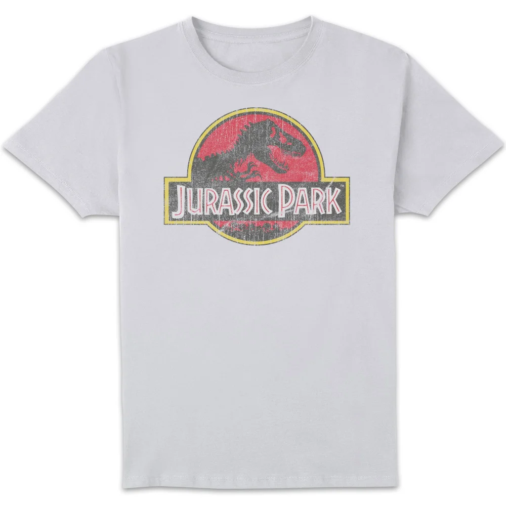 Jurassic Park Logo Vintage Men's T-Shirt - White - S Image 1