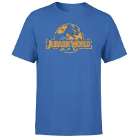 Jurassic Park Logo Tropical Men's T-Shirt - Blue