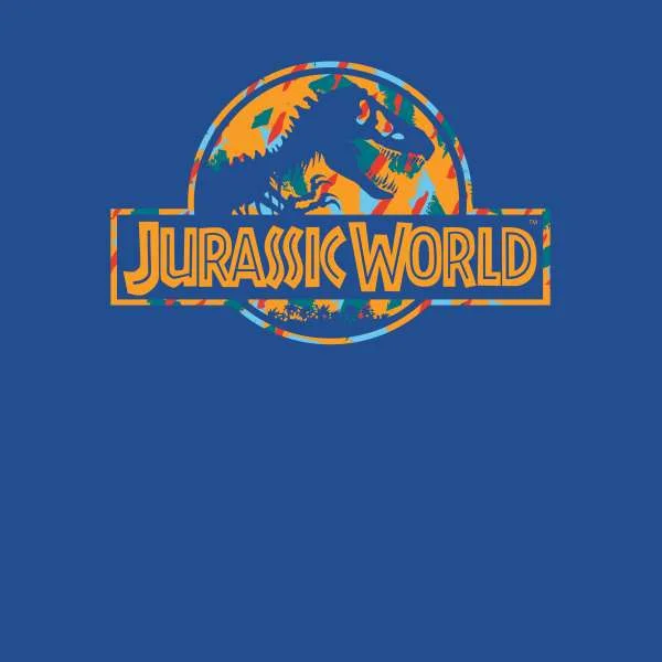 Jurassic Park Logo Tropical Men's T-Shirt - Blue