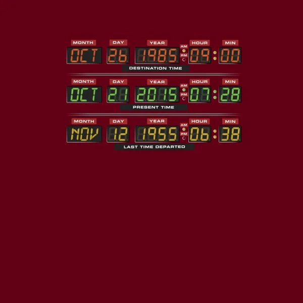 Back To The Future Destination Clock Women's T-Shirt - Burgundy