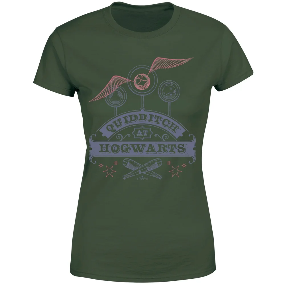 Harry Potter Quidditch At Hogwarts Women's T-Shirt - Green - XS Image 1