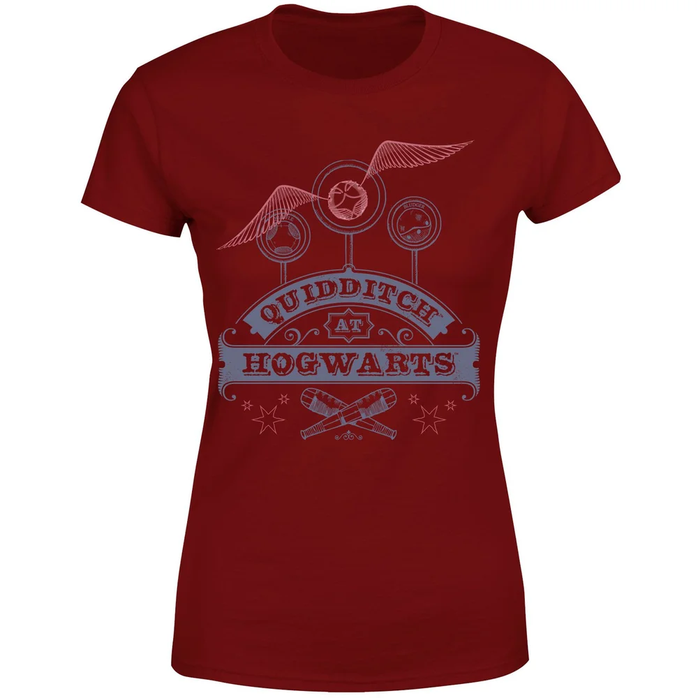 Harry Potter Quidditch At Hogwarts Women's T-Shirt - Burgundy - XS Image 1