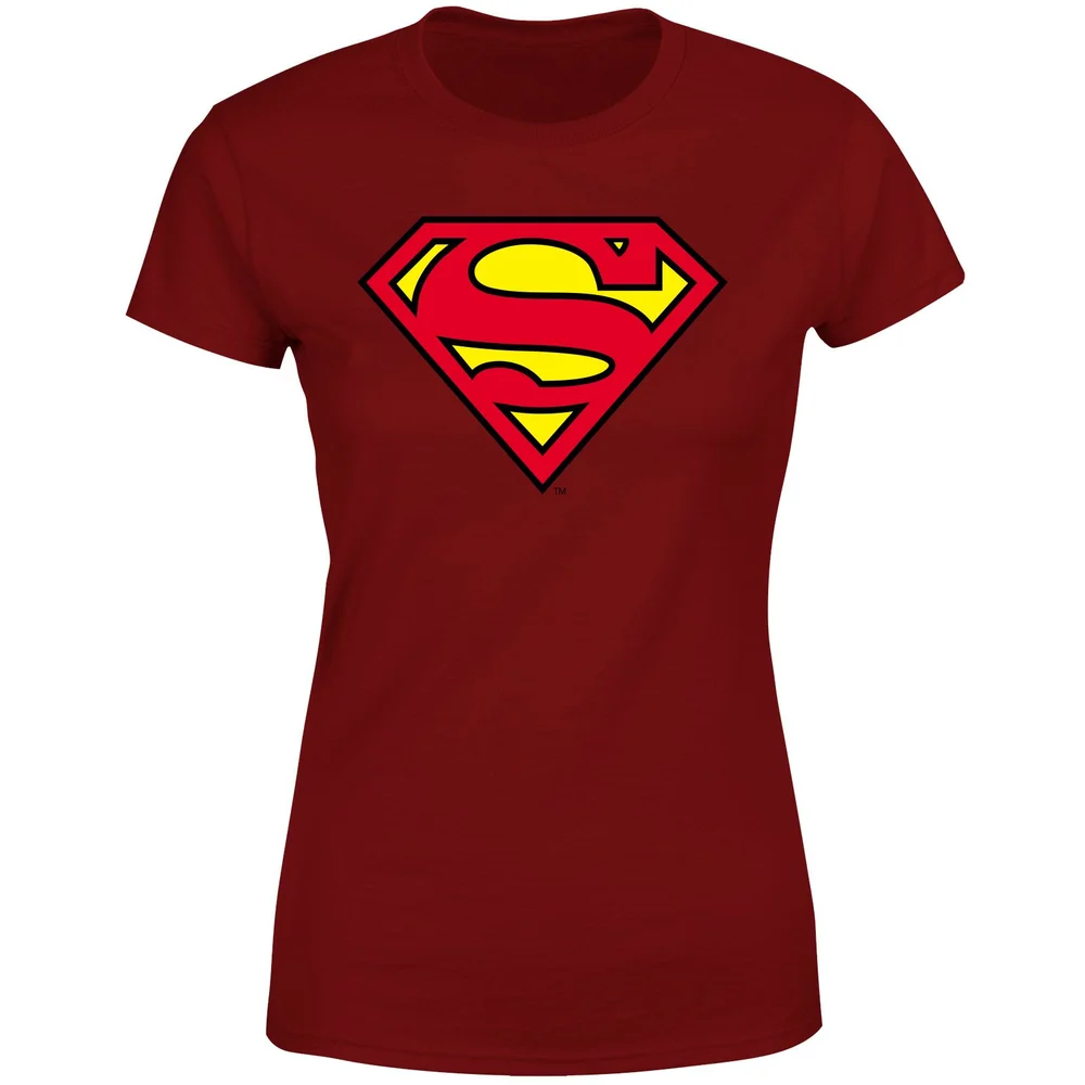 Official Superman Shield Women's T-Shirt - Burgundy - M Image 1