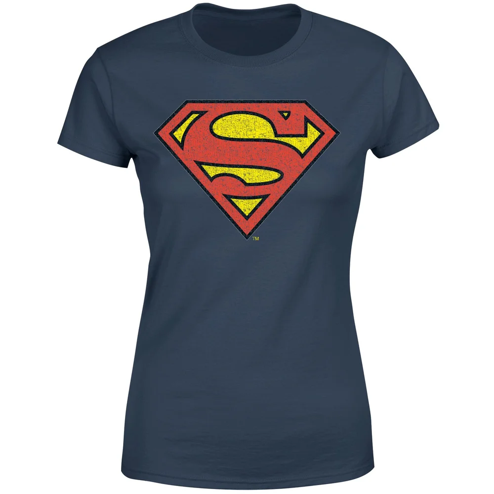 Official Superman Crackle Logo Women's T-Shirt - Navy - XS Image 1