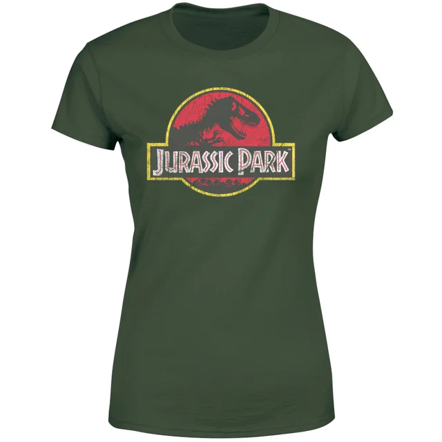 Jurassic Park Logo Vintage Women's T-Shirt - Green