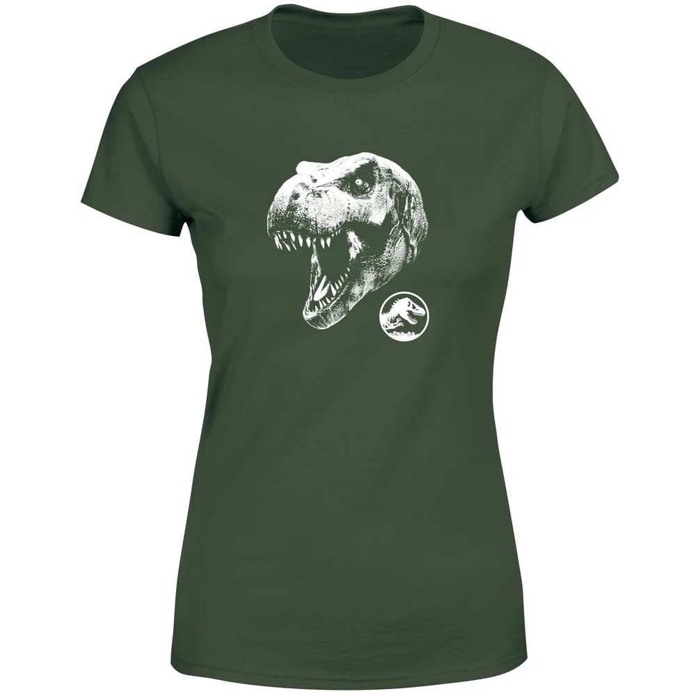 Jurassic Park T Rex Women's T-Shirt - Green - XS Image 1