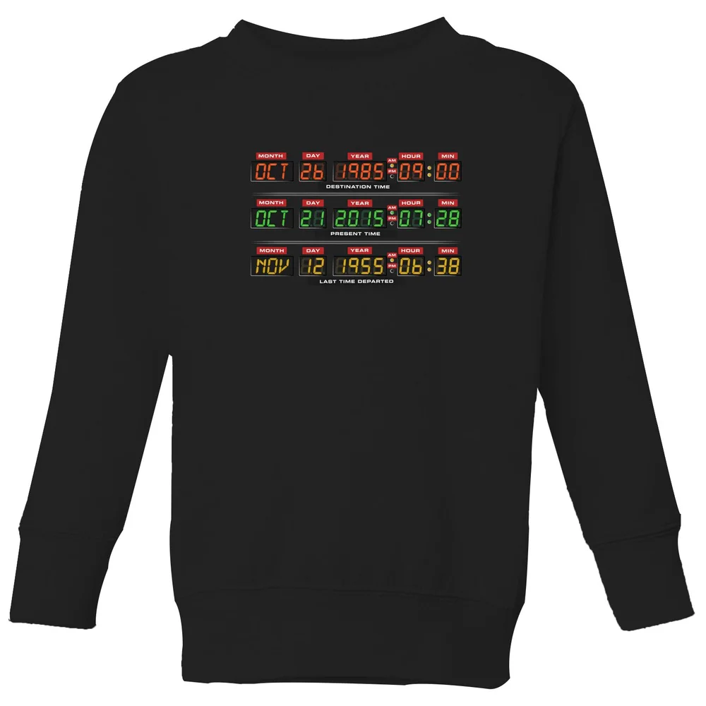 Back To The Future Destination Clock Kids' Sweatshirt - Black - 3-4 Years Image 1