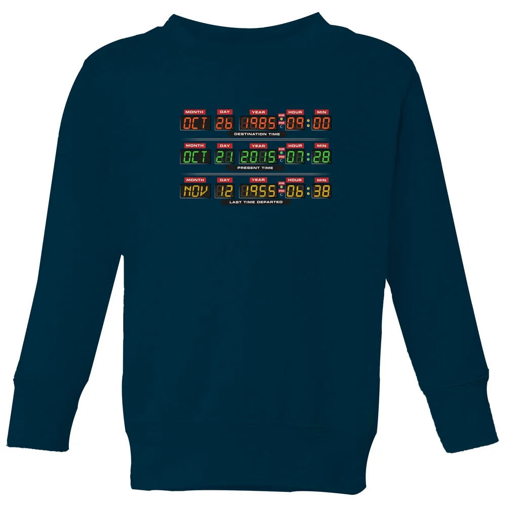 Back To The Future Destination Clock Kids' Sweatshirt - Navy - 3-4 Years Image 1