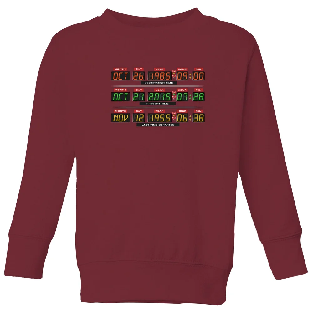 Back To The Future Destination Clock Kids' Sweatshirt - Burgundy - 3-4 Years Image 1