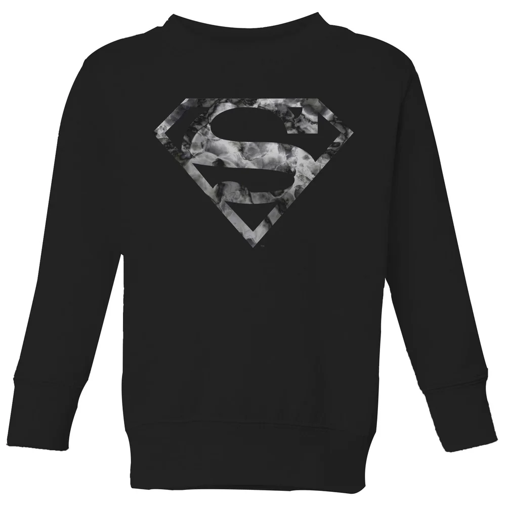 Marble Superman Logo Kids' Sweatshirt - Black - 3-4 Years Image 1