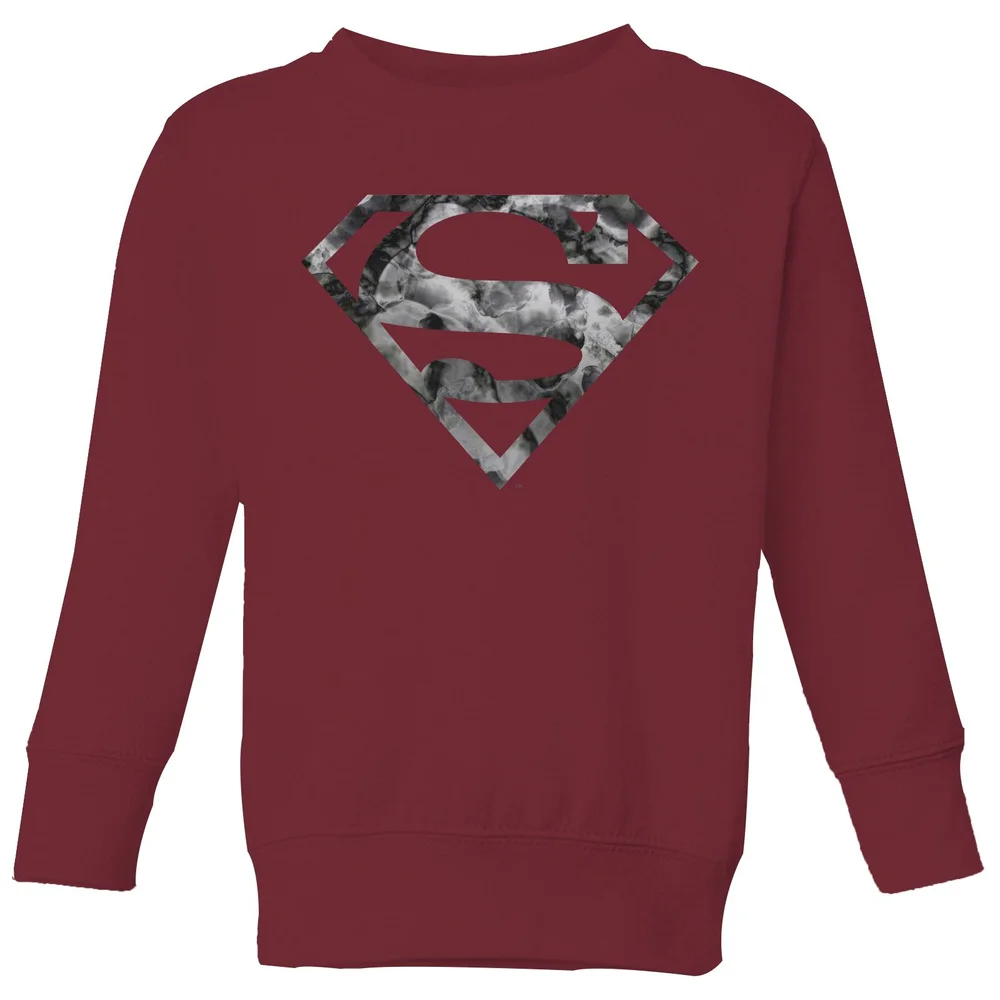 Marble Superman Logo Kids' Sweatshirt - Burgundy - 3-4 Years Image 1