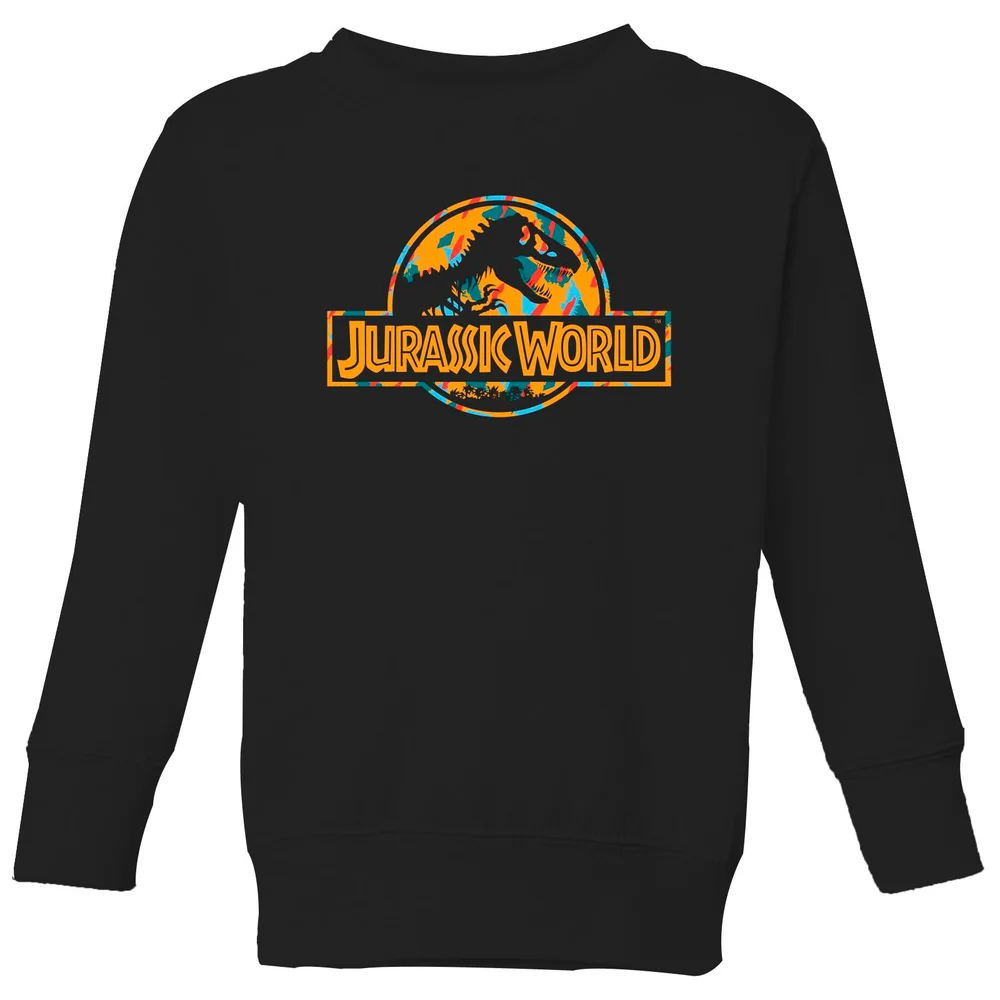 Jurassic Park Logo Tropical Kids' Sweatshirt - Black - 3-4 Years Image 1