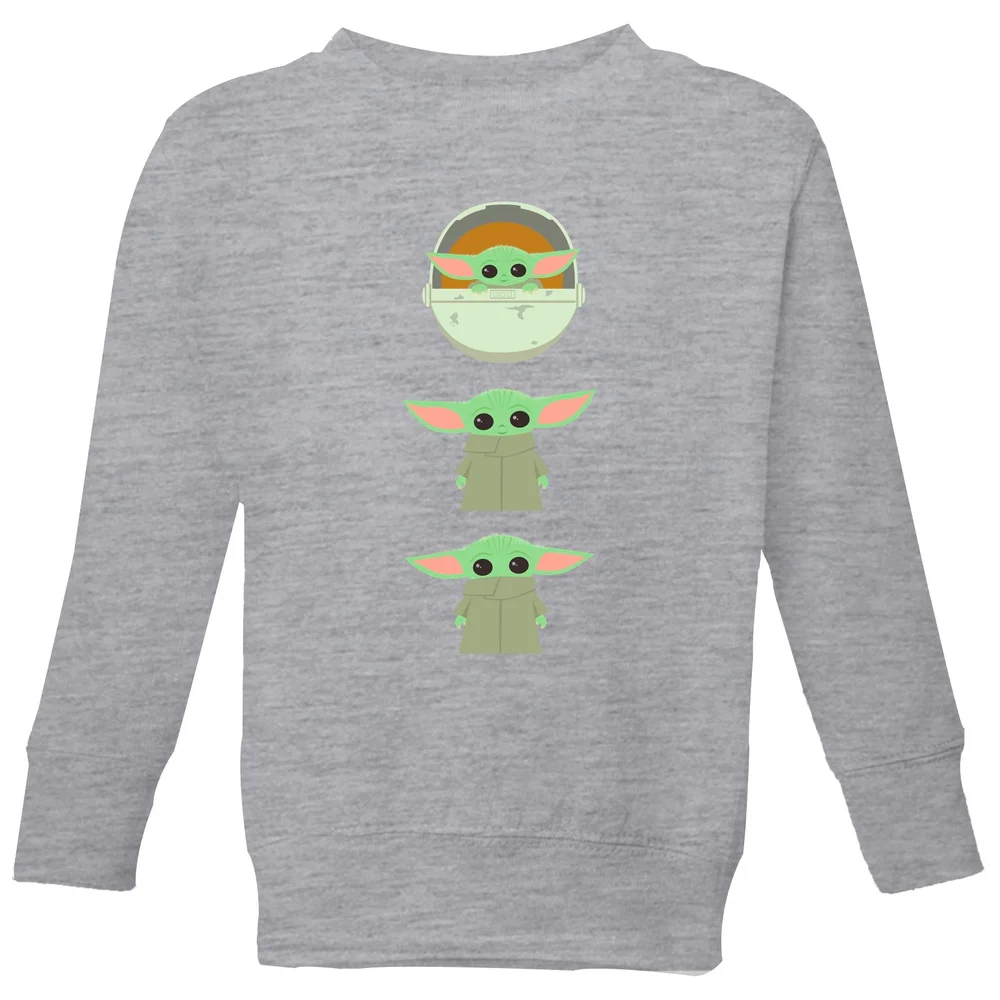 The Mandalorian The Child Poses Kids' Sweatshirt - Grey - 7-8 Years Image 1