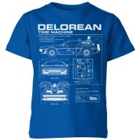Back To The Future Delorean Schematic Kids' T-Shirt - Blue - undefined undefined
