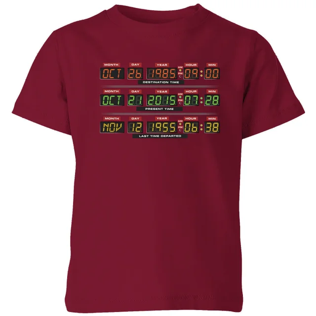 Back To The Future Destination Clock Kids' T-Shirt - Burgundy