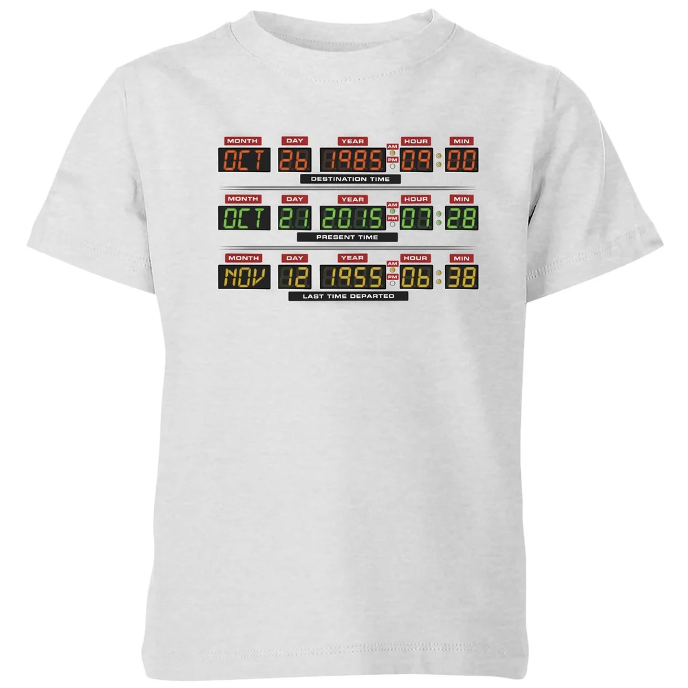 Back To The Future Destination Clock Kids' T-Shirt - Grey - 3-4 Years Image 1