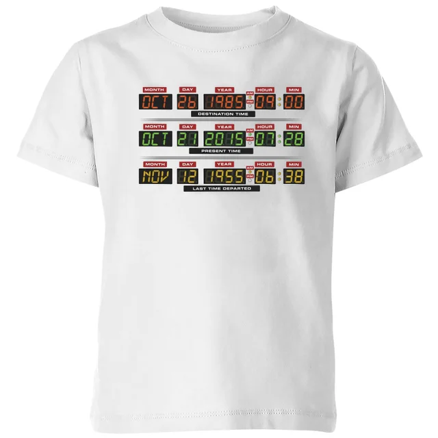 Back To The Future Destination Clock Kids' T-Shirt - White