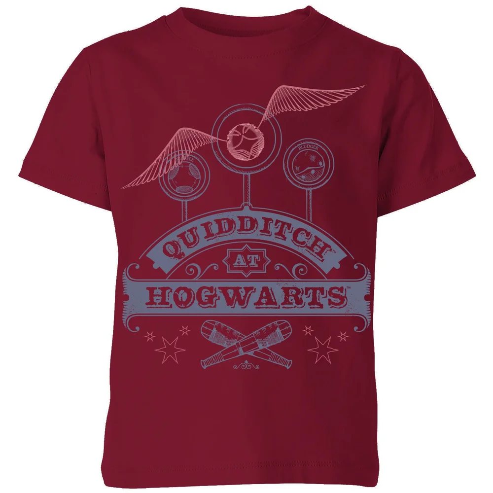Harry Potter Quidditch At Hogwarts Kids' T-Shirt - Burgundy - 3-4 Years Image 1