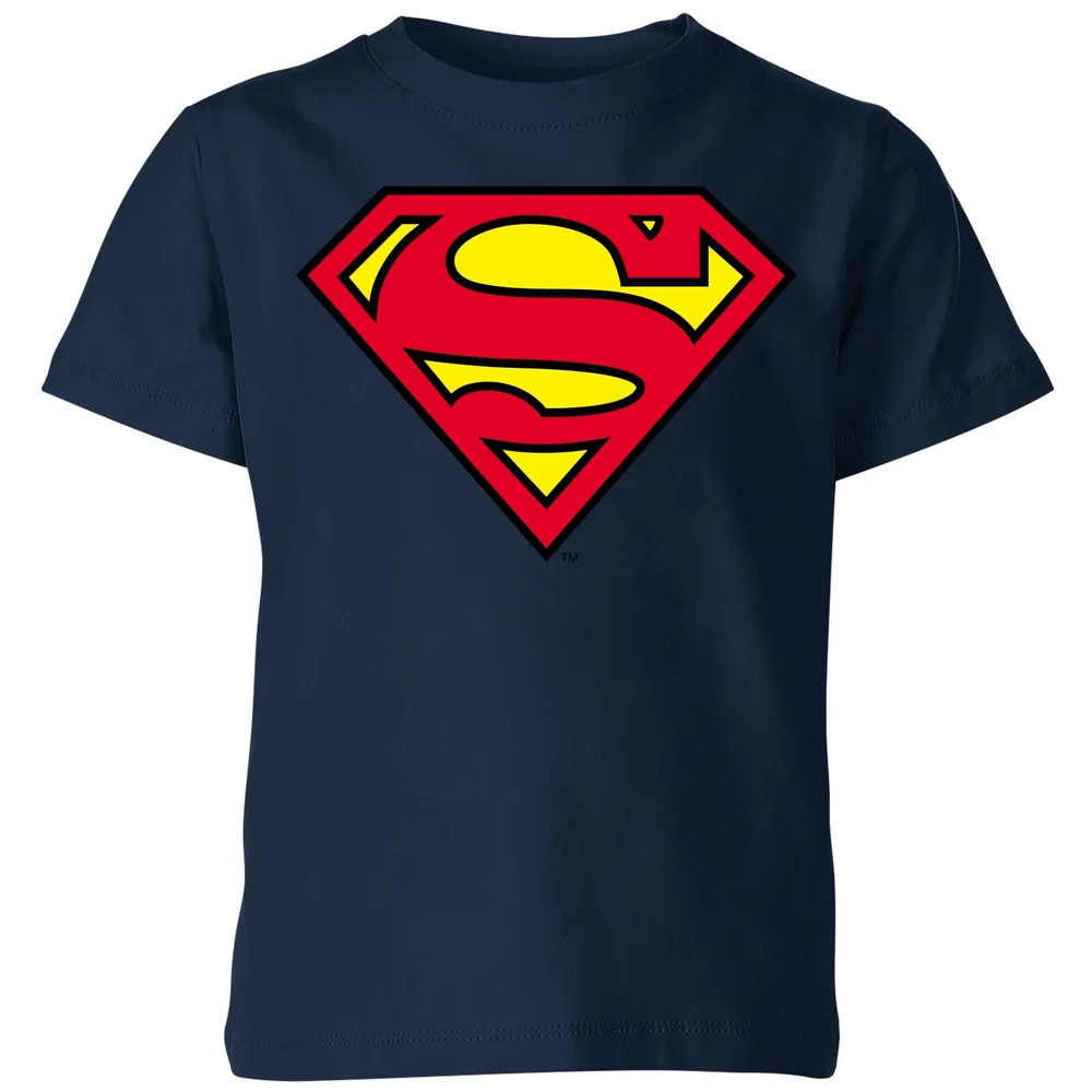 Official Superman Shield Kids' T-Shirt - Navy - 3-4 Years Image 1