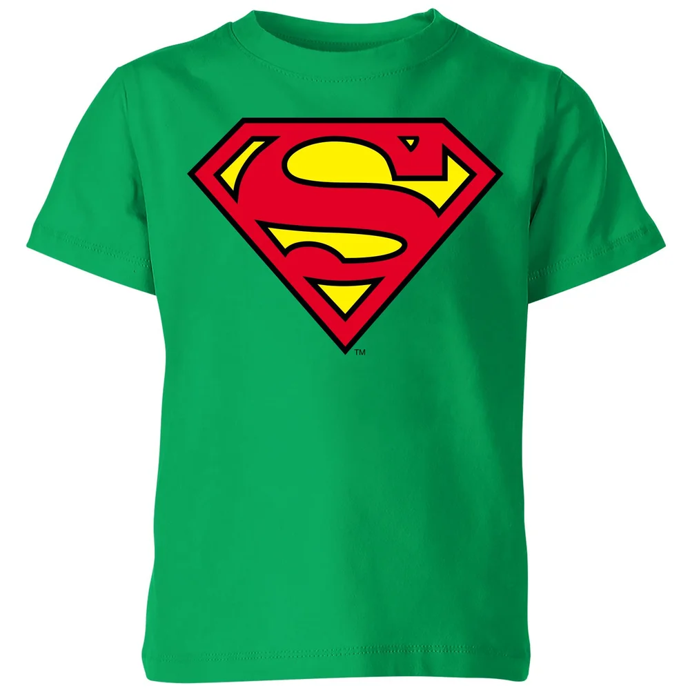 Official Superman Shield Kids' T-Shirt - Green - 3-4 Years Image 1
