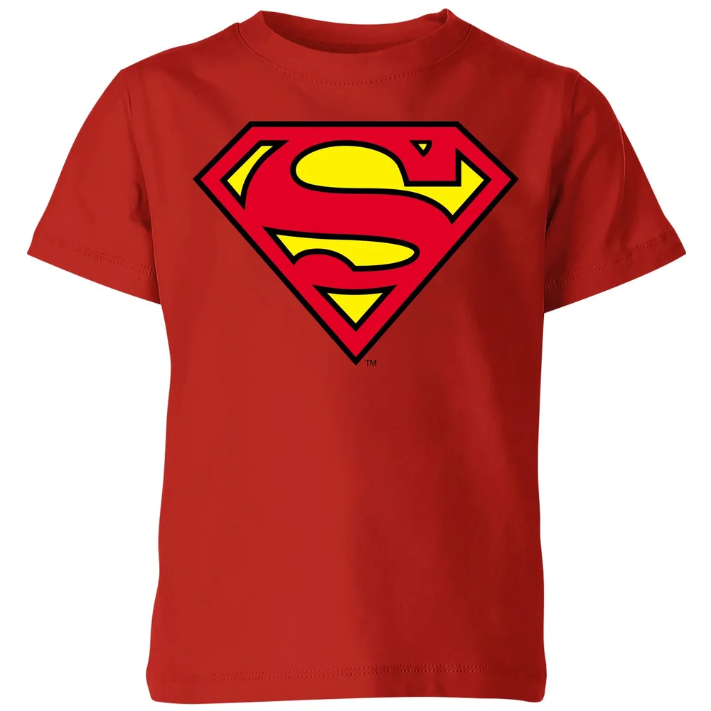 Official Superman Shield Kids' T-Shirt - Red - 3-4 Years Image 1
