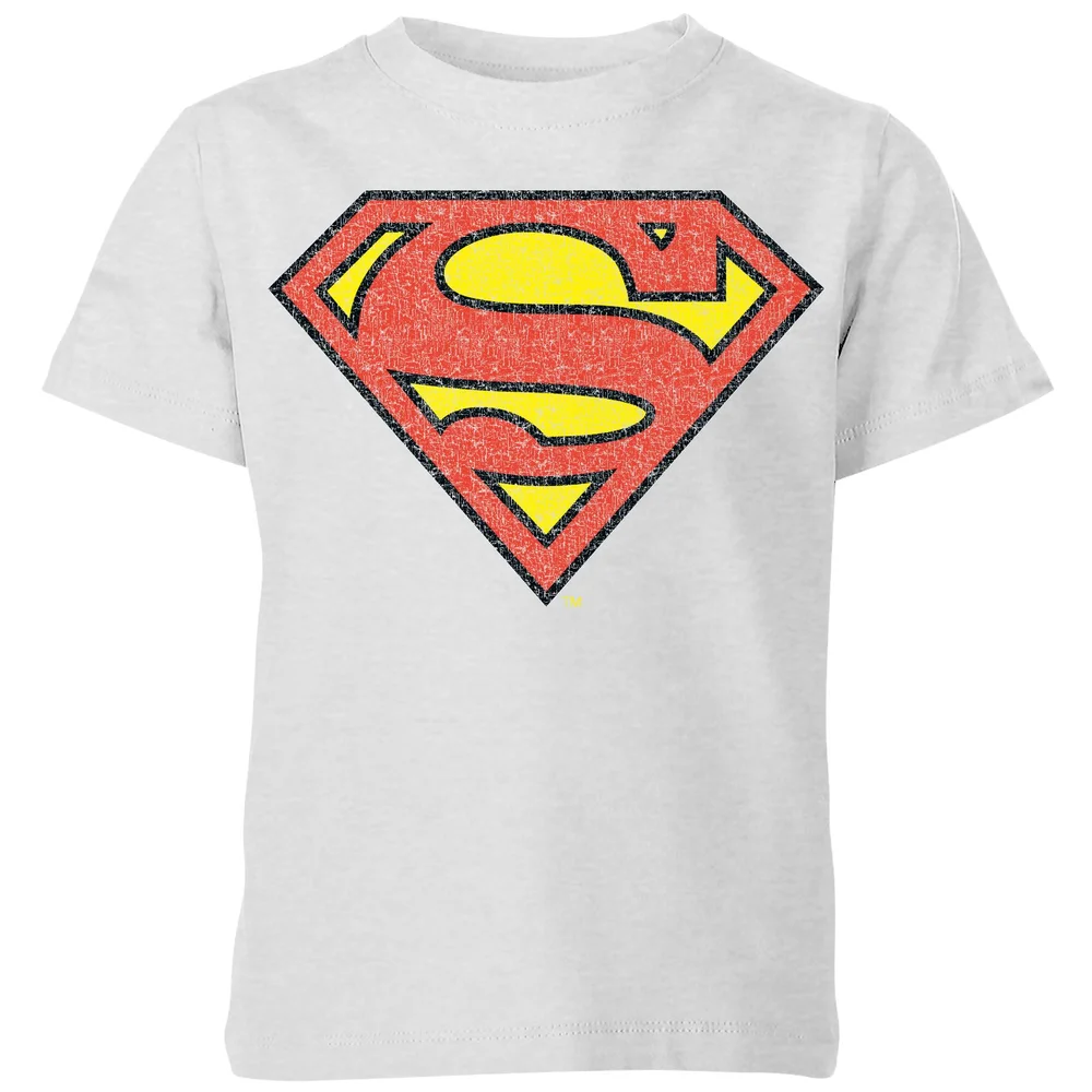 Official Superman Crackle Logo Kids' T-Shirt - Grey - 3-4 Years Image 1