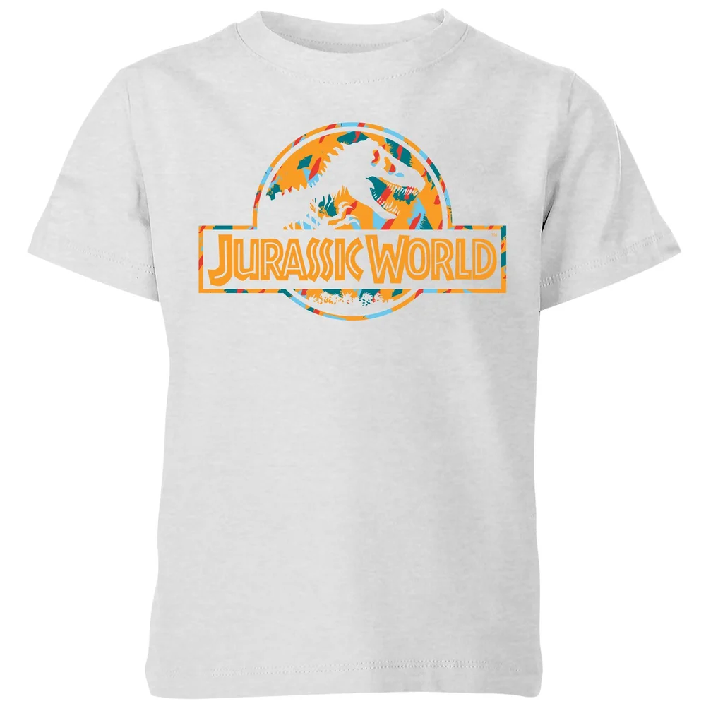 Jurassic Park Logo Tropical Kids' T-Shirt - Grey - 3-4 Years Image 1