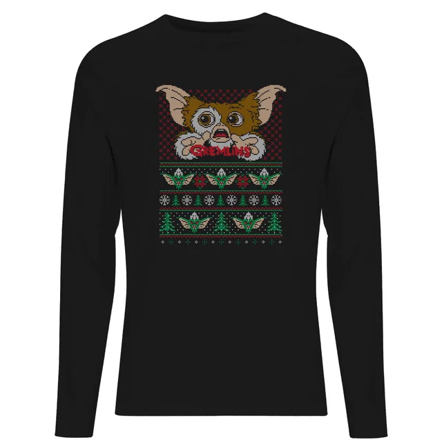 Gremlins Fairisle Long Sleeve T-Shirt - Black