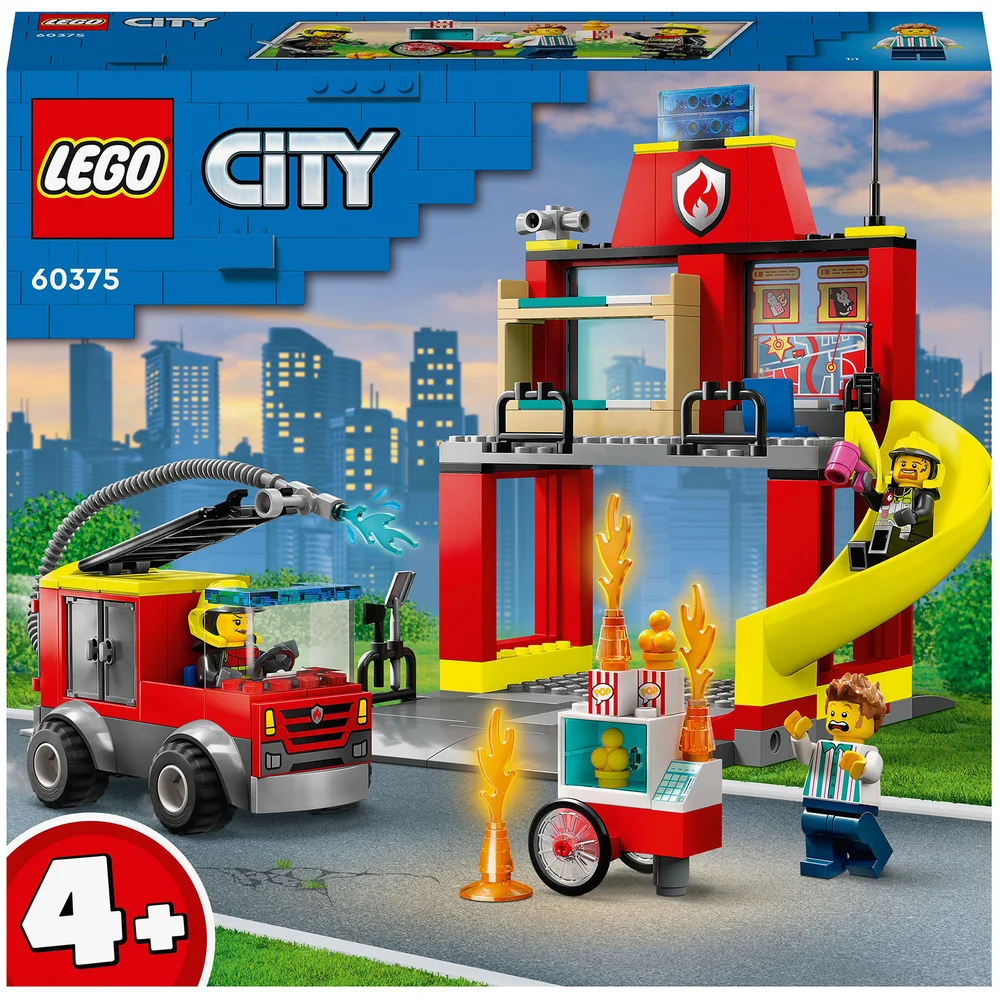 LEGO City: 4+ Fire Station and Fire Engine Toy Playset (60375) Image 1