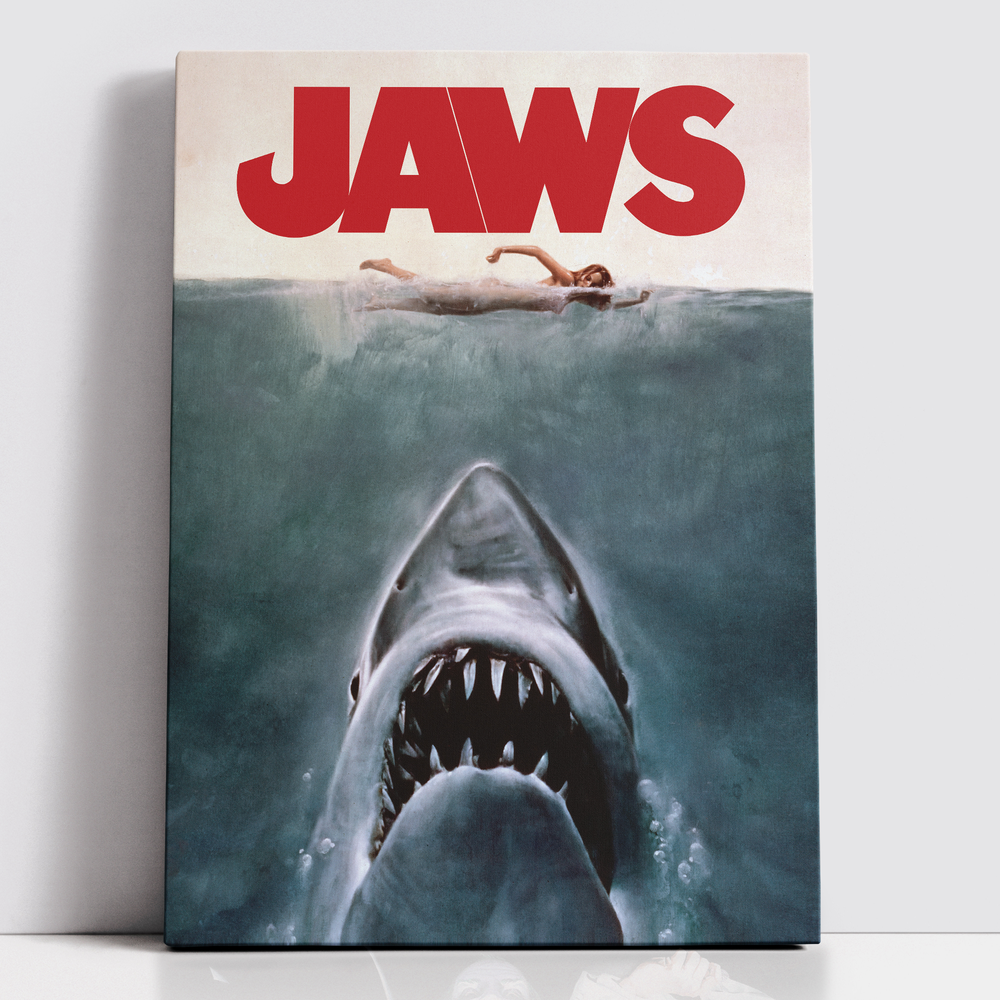 Decorsome x Jaws Classic Poster Rectangular Canvas - 12x18 inch Image 1
