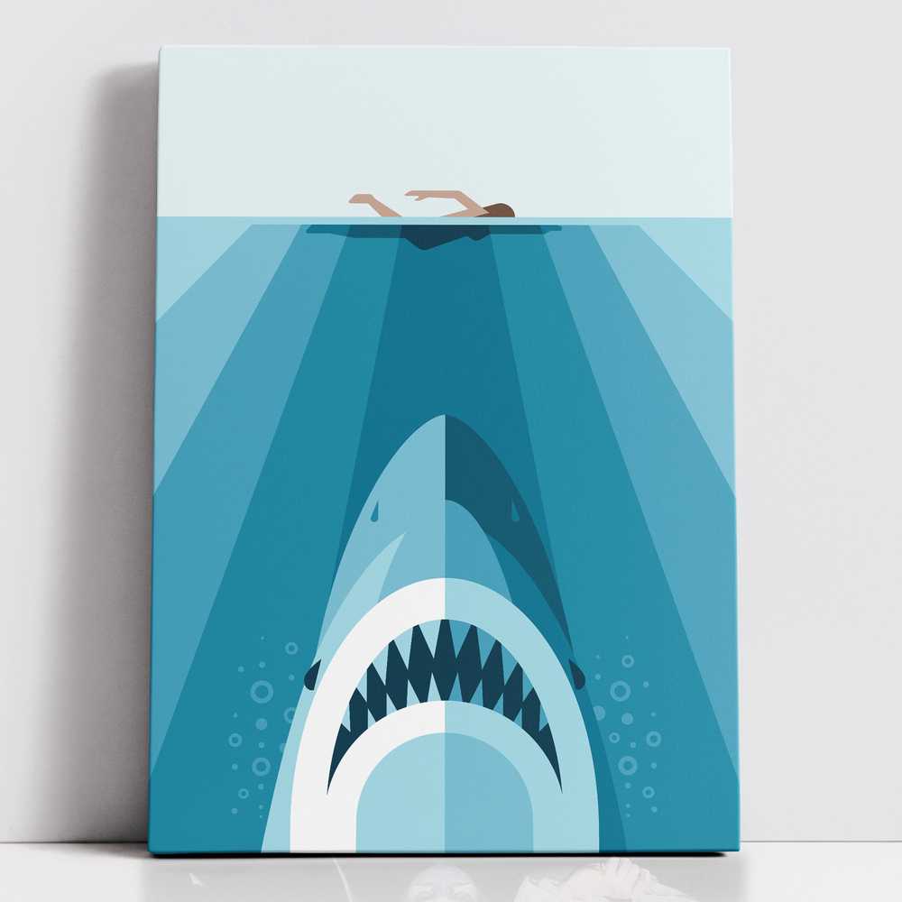 Decorsome x Jaws Geometric Rectangular Canvas - 12x18 inch Image 1