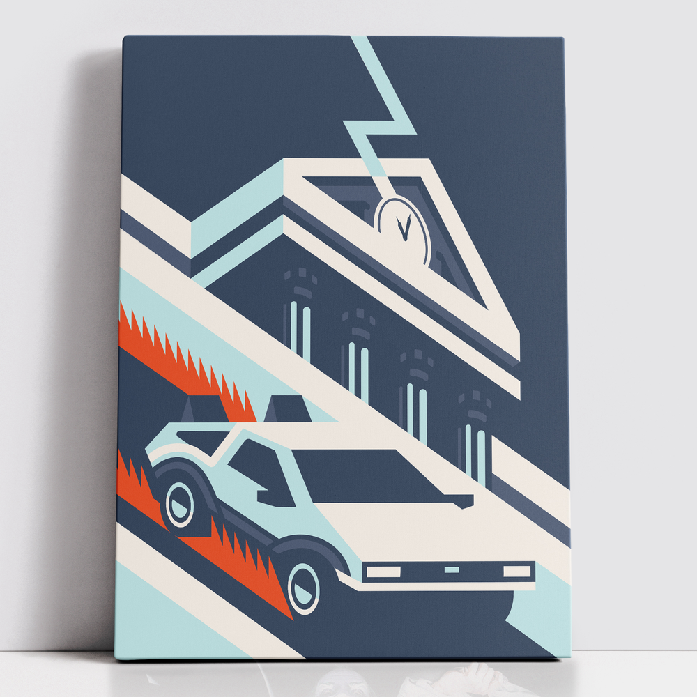 Decorsome x Back To The Future Clocktower Geometric Rectangular Canvas - 12x18 inch Image 1